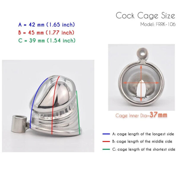 Metal Small Penis Chastity Cage with PU Strap — product image 5