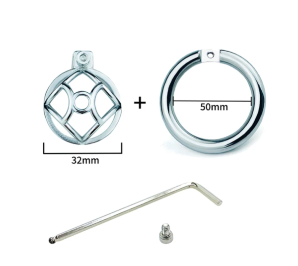 Stainless Steel Urethral Chastity Cage with Removable Metal Tube — product image 14