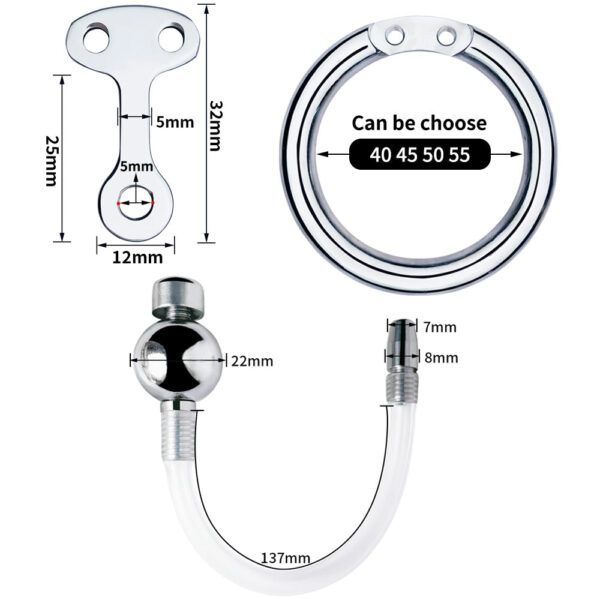 Inverted Chastity Cage with Ball and Metal Bar — product image 3