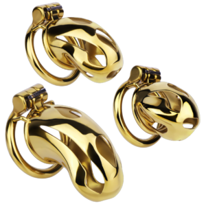 Gold Metal Classic Chastity Cage – S / M / L — image 1 Gold Metal Classic Chastity Cage – S / M / L — product image 1