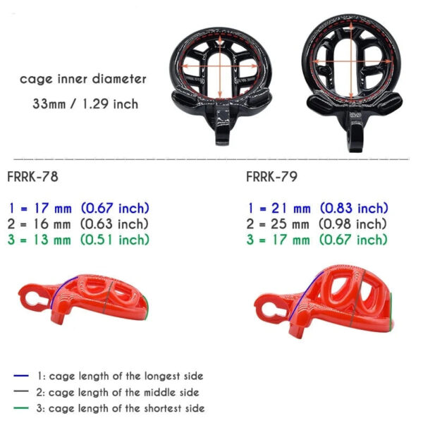 Micro / Small Plastic Chastity Cage with 4 Penis Rings — product image 6