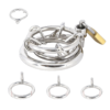 Spiked Chastity Cage – Metal Flat Cock Ring — product image 1
