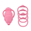 Soft Silicone Chastity Cage with Invisible Lock and 4 Base Rings — product image 4