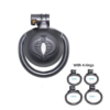 Black Mamba Chastity Cage with Urethral Hole and 4 Penis Rings — product image 7
