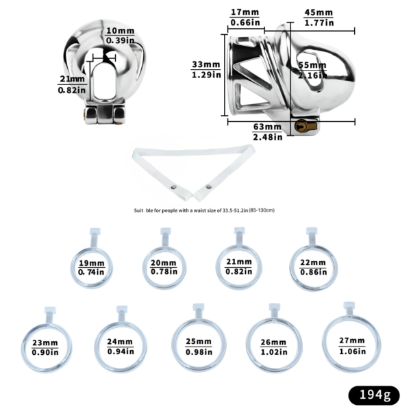 Men's Stainless Steel Glans Chastity Lock — product image 25
