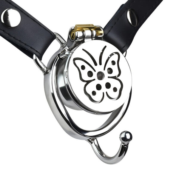 Butterfly Inverted Chastity Cage with PU Belt and Silicone Catheter — product image 8