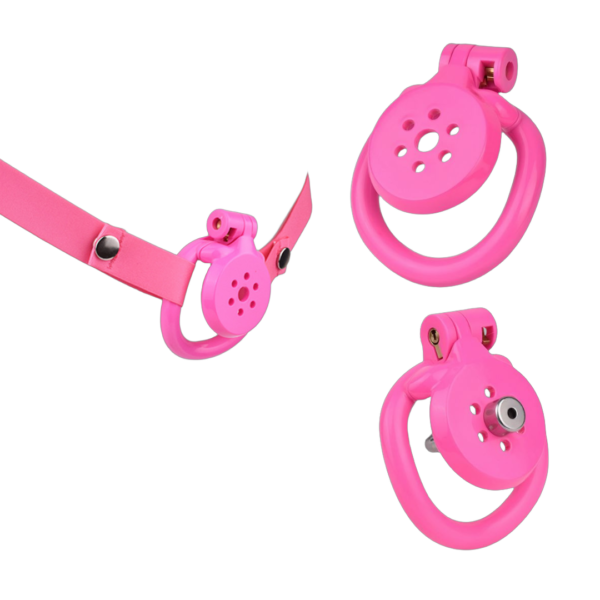 NEW Resin Flat Chastity Cage Set – Pink — product image 1