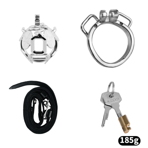 Stainless Steel Snake Guard Locking Chastity Cage (Short / Long) — product image 14