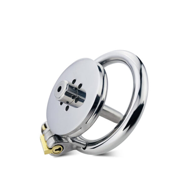 Flat Chastity Cage with Detachable Metal Catheter and Anti-Drop Ring — product image 7
