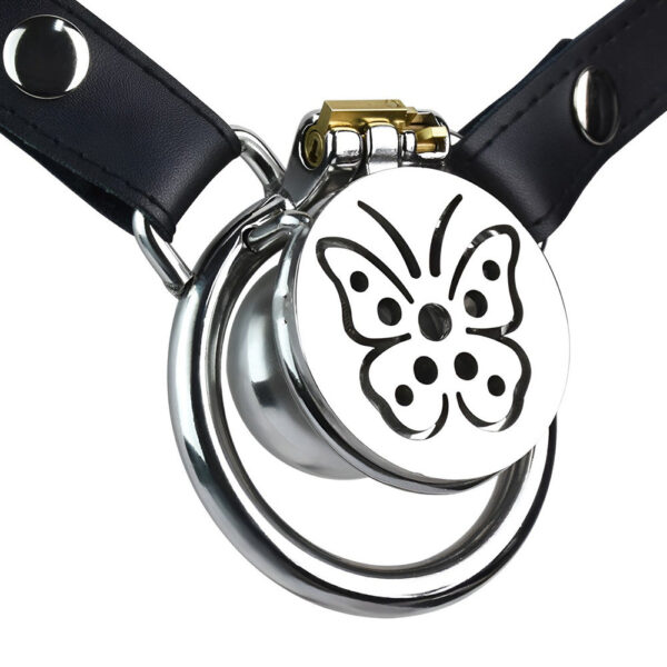 Butterfly Inverted Chastity Cage with PU Belt and Silicone Catheter — product image 12