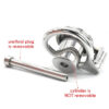 Stainless Steel Flat Inverted Chastity Cage with Cylinder – Type B — product image 8