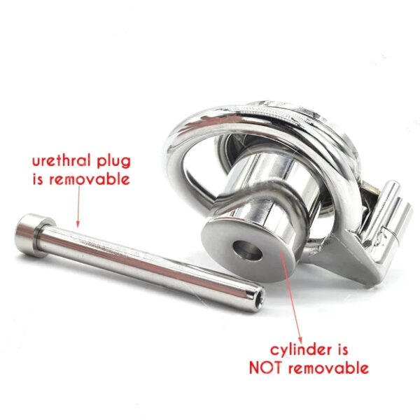 Stainless Steel Flat Inverted Chastity Cage with Cylinder – Type B — product image 8