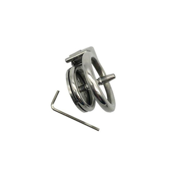 Flat Chastity Cage with Metal Urethral Catheter — product image 5