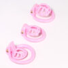 Pink Small Sissy Chastity Cage With 4 Base Rings – Micro / Negative / Stub — product image 2