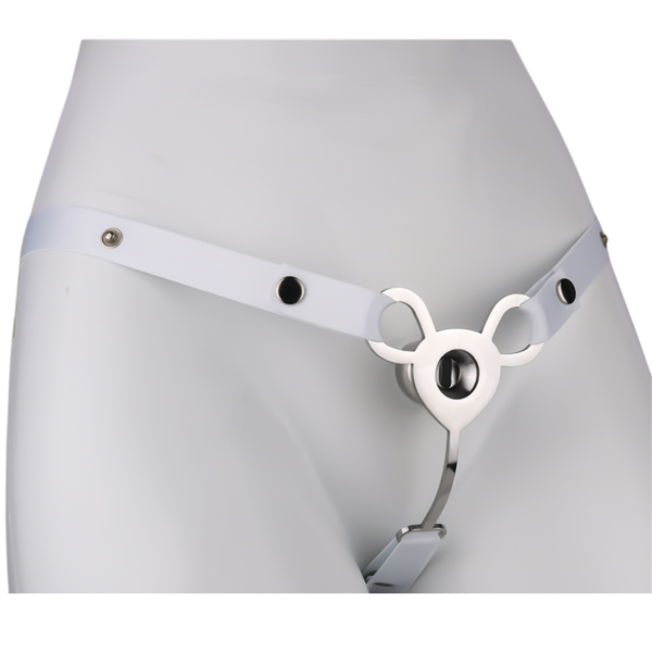 Minimalist Inverted Chastity Cage with Adjustable Nylon Belt — product image 12