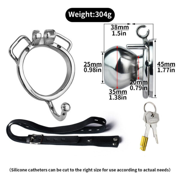 Butterfly Inverted Chastity Cage with PU Belt and Silicone Catheter — product image 18