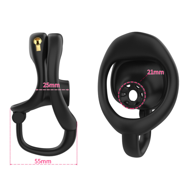 Resin Inverted Chastity Cage – Black / Pink — product image 3