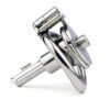 Inverted Chastity Cage with Long Metal Urethral Tube and PU Belt – Type B — product image 5