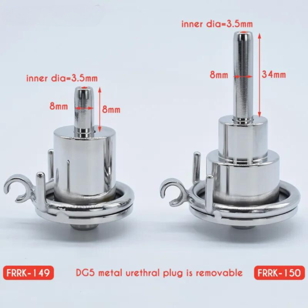 Flat Inverted Chastity Cage with Removable Stainless Steel Urethral Catheter — product image 6