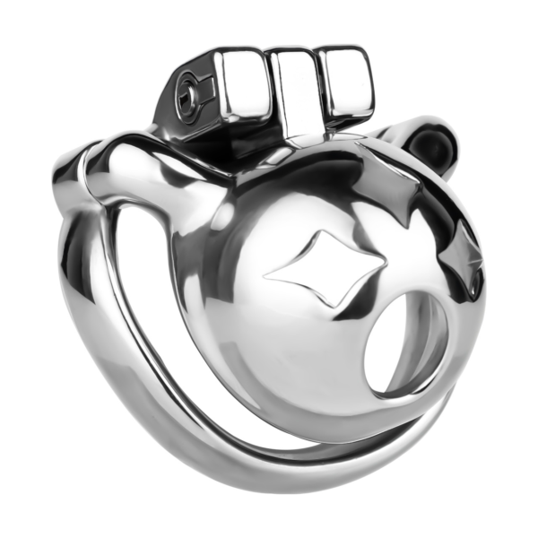 Small Metal Chastity Cage with Black or Pink Soft Pussy Catheter — product image 8