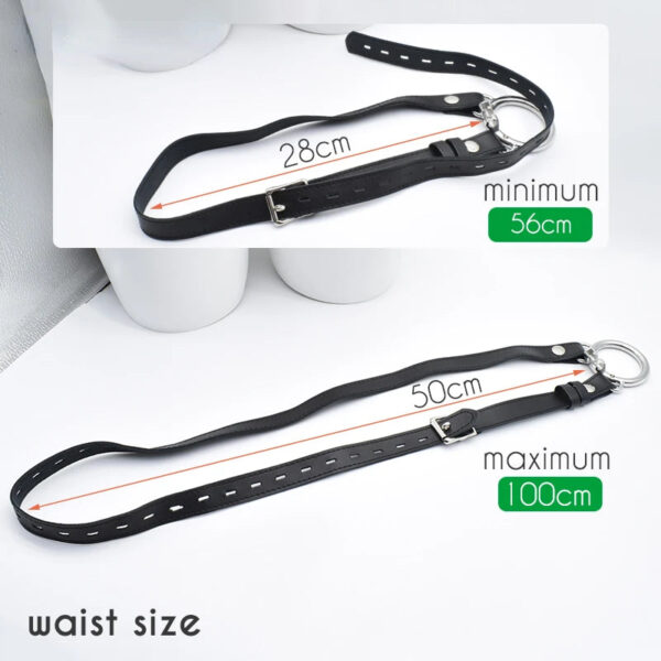 Small Short Inverted Chastity Cage with Strap and Silicone / Metal Urethral Tube — product image 15