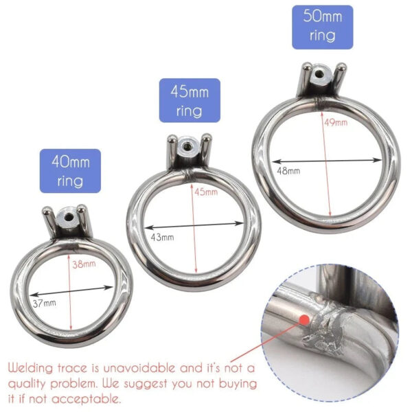 Metal Small Penis Chastity Cage with PU Strap — product image 6