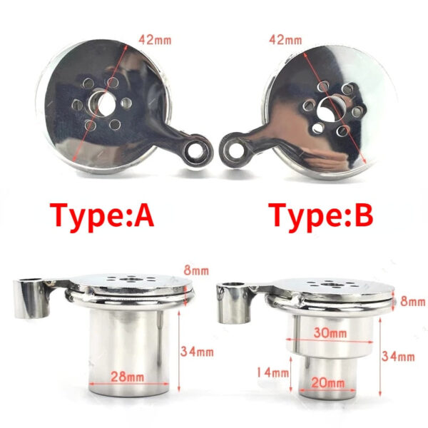 Stainless Steel Flat Inverted Chastity Cage with Cylinder – Type B — product image 9