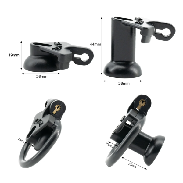 Slave Flat / Negative Chastity Cage with 4 Rings – Multicolor — product image 5