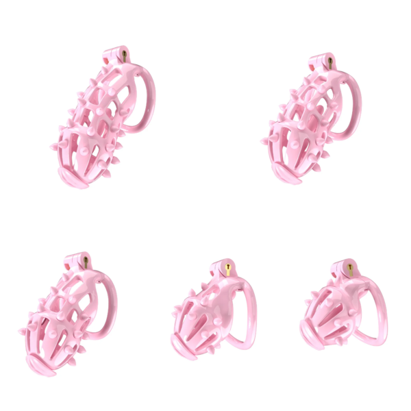 Pink Chastity Cage with Detachable Silicone Spikes — product image 3