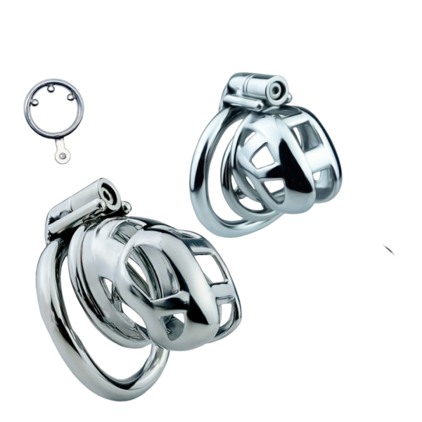 Metal Chastity Cage with Strap – Small / Micro — product image 1