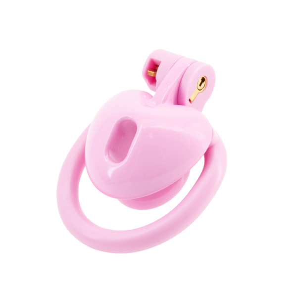 Heart-Shaped Flat & Inverted Chastity Cage – Black / Pink — product image 7