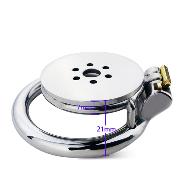Flat Chastity Cage with Detachable Metal Catheter and Anti-Drop Ring — product image 2