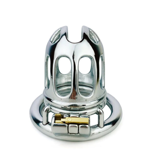 Short chastity cage in Stainless Steel with holes — product image 3