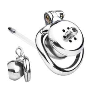 Sleek Micro Inverted Chastity Cage with Urethral Catheter — image 1 Sleek Micro Inverted Chastity Cage with Urethral Catheter — product image 1