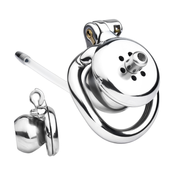 Sleek Micro Inverted Chastity Cage with Urethral Catheter — product image 1