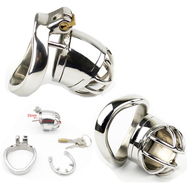Stainless Steel Spiked Cock Cage with Anti-drop Loop Penis Ring — product image 6
