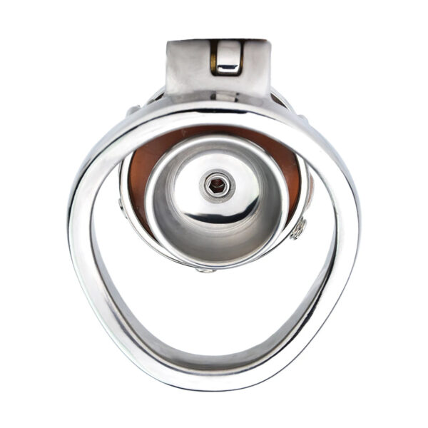 Vagina Shape Sissy Flat Metal Chastity Cage with Urinal Hole — product image 9