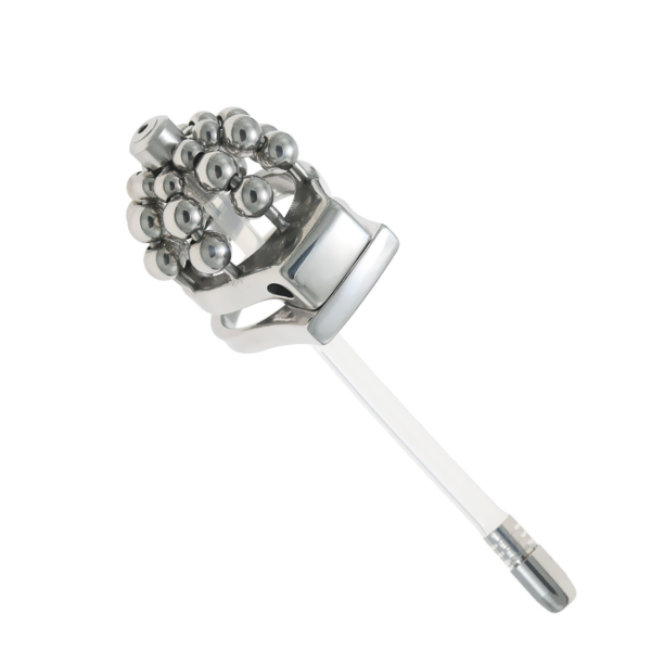 Metal Beaded Chastity Cage with Removable Urethral Catheter — product image 15
