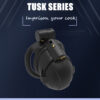 Double-Locked Black Resin Chastity Cage with Removable Cap and Spikes — product image 3