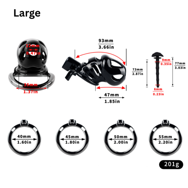 Resin & Aluminum Alloy Ventilated Chastity Cage — product image 4