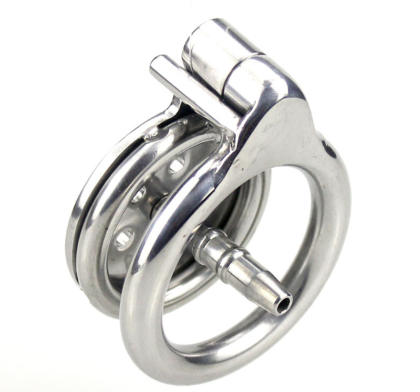 Flat Penis Cage Chastity Device with Silicone Urethral Catheter — product image 2
