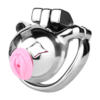 Small Metal Chastity Cage with Black or Pink Soft Pussy Catheter — product image 15