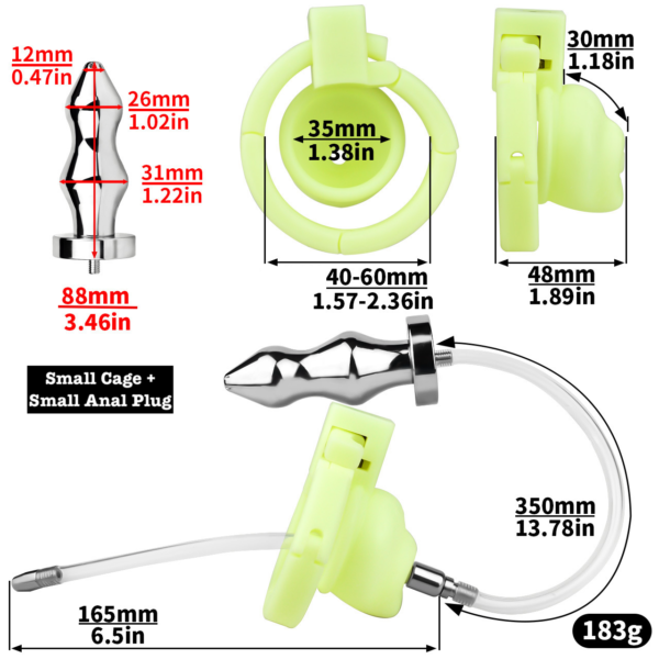 Versatile Resin Chastity Cage with Built-in Adjustable Ring and Detachable Butt Plug — product image 9