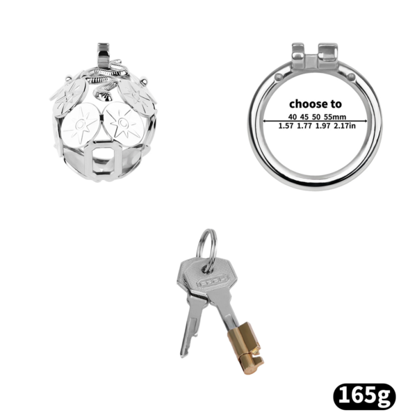 Stainless Steel Snake Guard Locking Chastity Cage (Short / Long) — product image 15