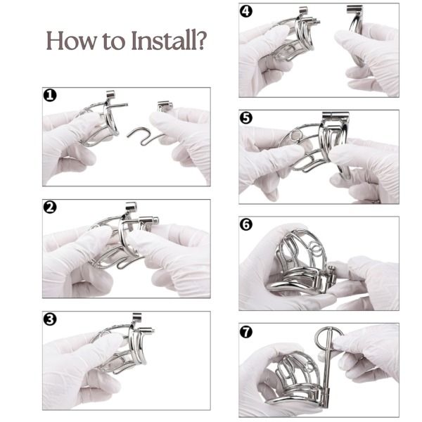 Stainless Steel PA Chastity Cage with Adjustable Strap — product image 23