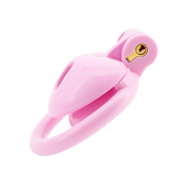 Heart-Shaped Flat & Inverted Chastity Cage – Black / Pink — product image 4