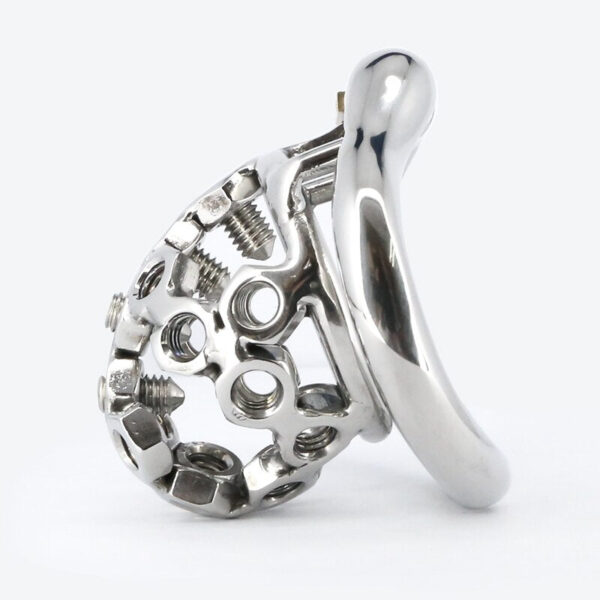 Spiked Chastity Cage – Adjustable Small Metal Cock Cage — product image 4