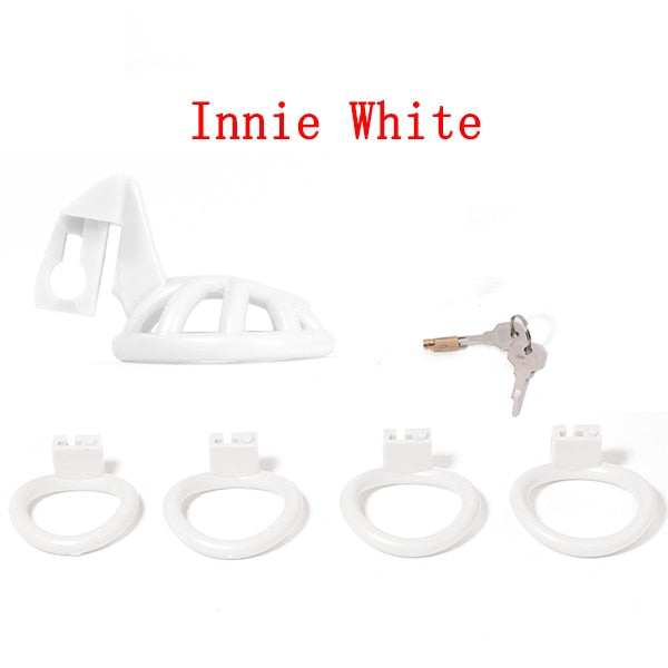 Pink Small Sissy Chastity Cage With 4 Base Rings – Micro / Negative / Stub — product image 16