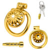 Gold Sunflower Tiny Chastity Cage — product image 1