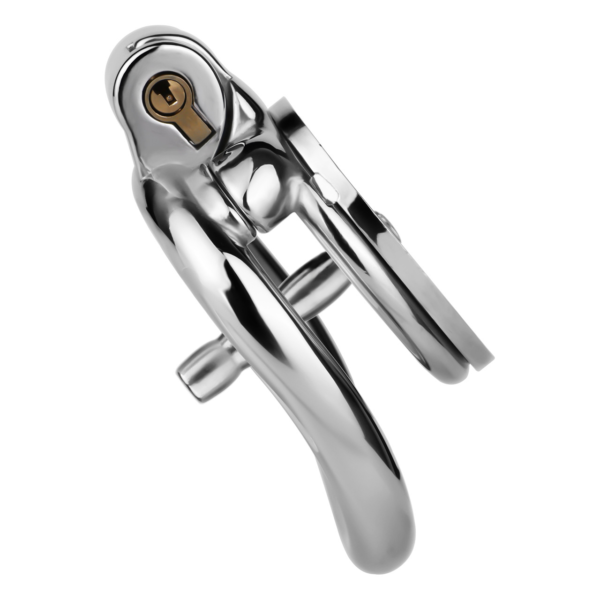 Flat Metal Chastity Cage with Strap and Catheter — product image 14